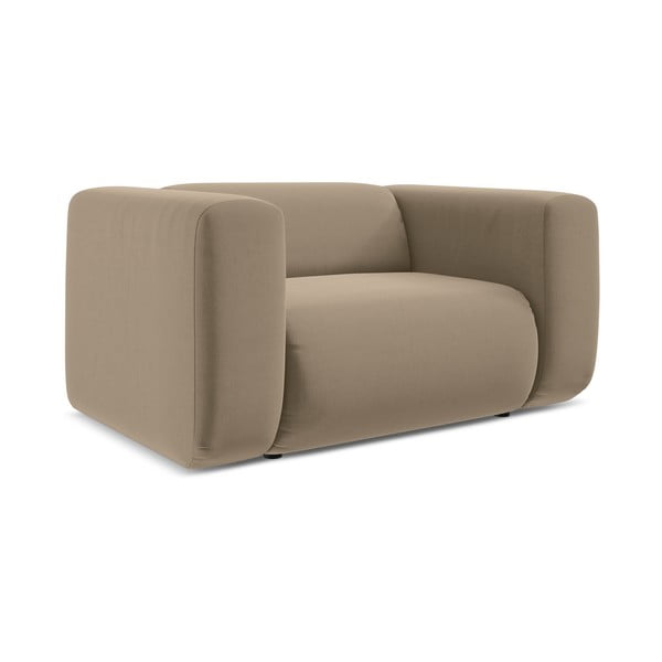 Fotoliu bej cu tapițerie din catifea Ekahi – Makamii