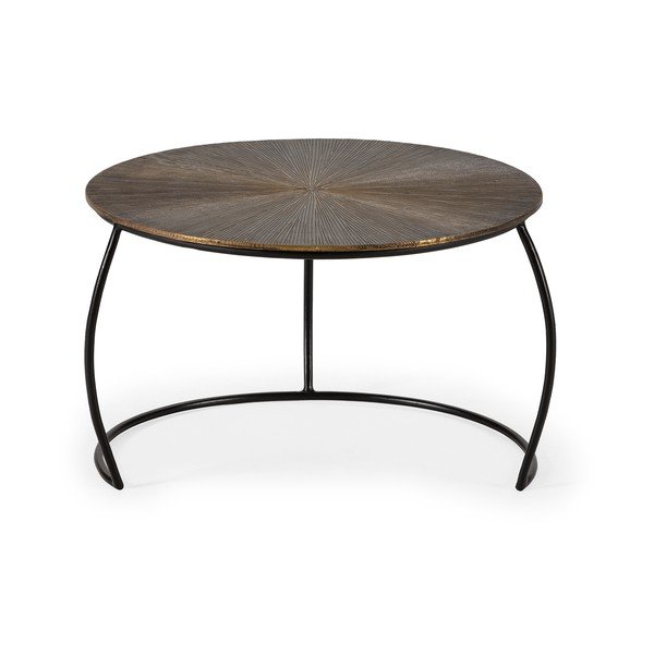 Măsuță de cafea aurie rotundă cu aspect mat ø 70 cm Selene – MOME-image-4