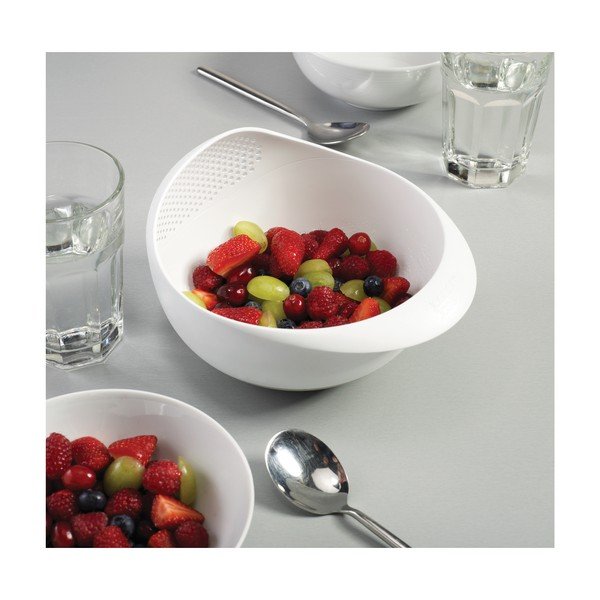 Bol cu strecurătoare Joseph Joseph Prep&Serve, lungime 29 cm, alb-image-2