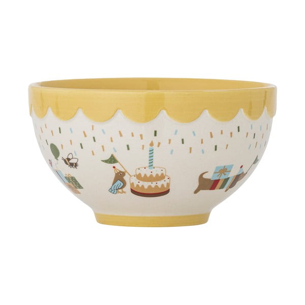 Bol pentru copii galben/crem din gresie ø 13,5 cm Celebrate – Bloomingville Mini