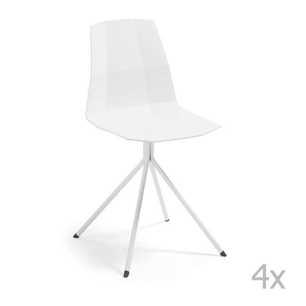 Set 4 scaune dining La Forma Pixel, alb 