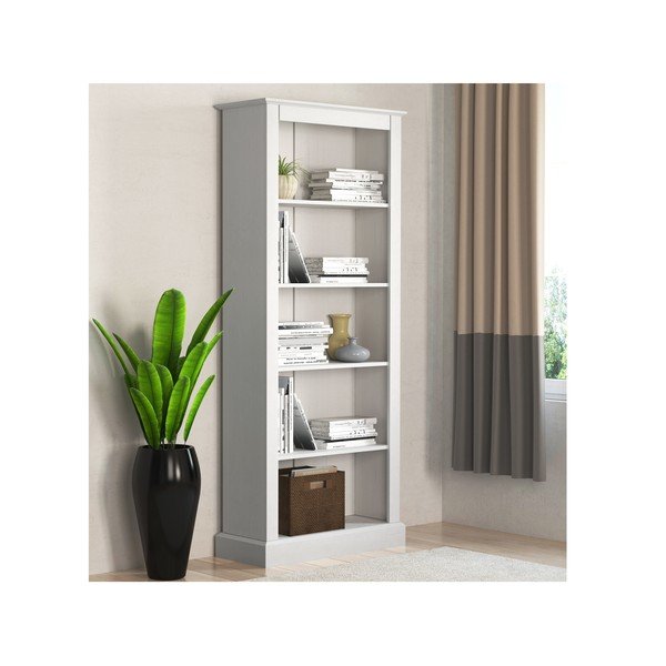 Bibliotecă albă din lemn de pin 181x31 cm Mille – Støraa-image-1