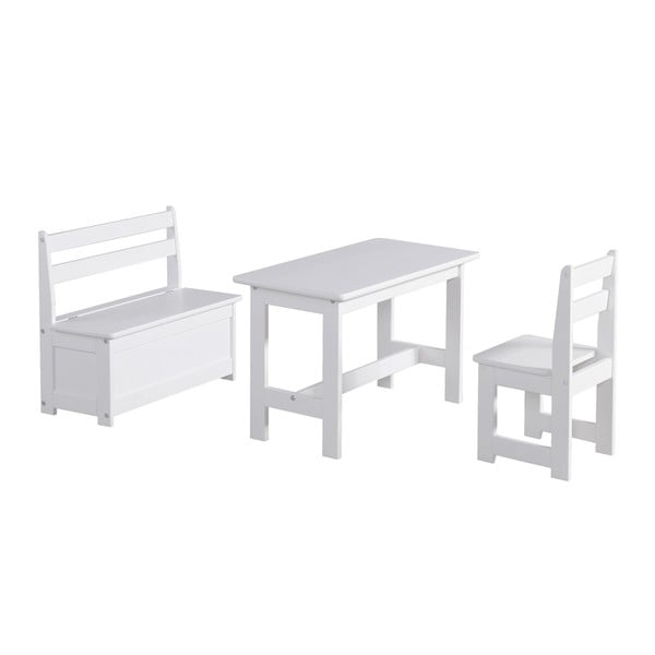 Măsuță din lemn de pin pentru copii Pinio Baby, alb-image-1