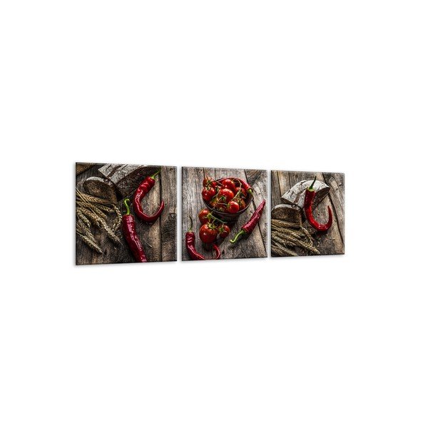 Set 3 tablouri din sticlă Styler Red Peppers-image-2