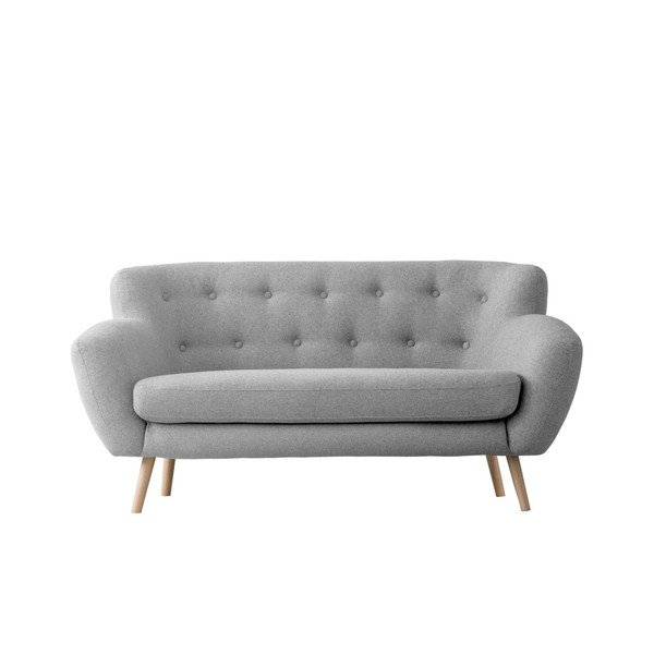 Canapea cu 2 locuri Kooko Home Pop, gri deschis 