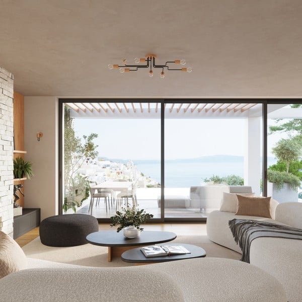 Plafonieră neagră/în culoare naturală 58x75 cm Dazzle – Sollux-image-3