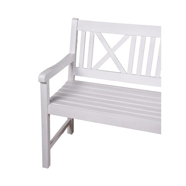 Bancă de grădină albă din lemn masiv Malmö – Garden Pleasure-image-2