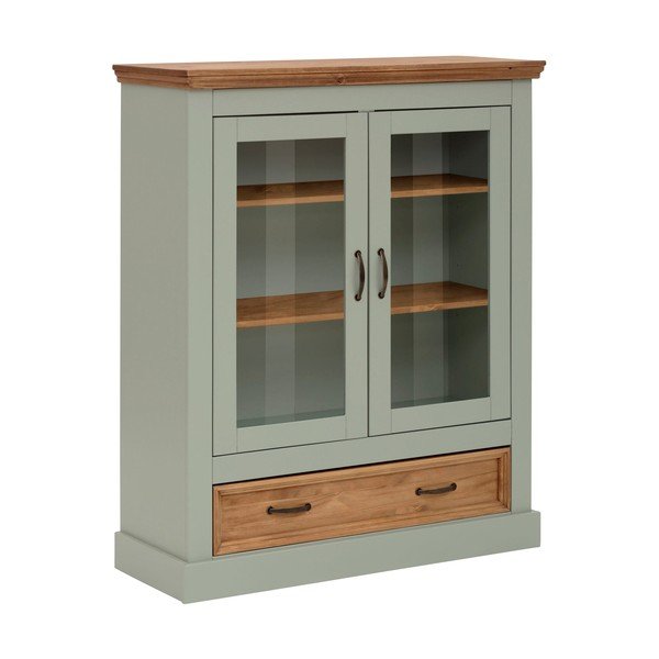 Vitrină verde-deschis din lemn de pin 100x120 cm Selma – Støraa-image-2