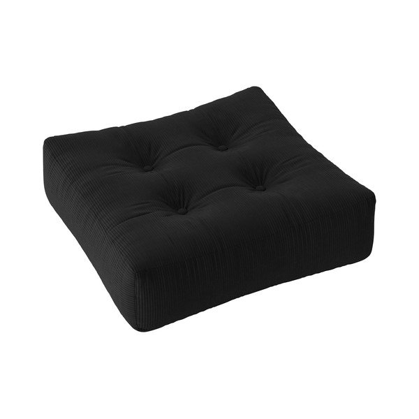 Puf din catifea reiată Karup Design More Charcoal
