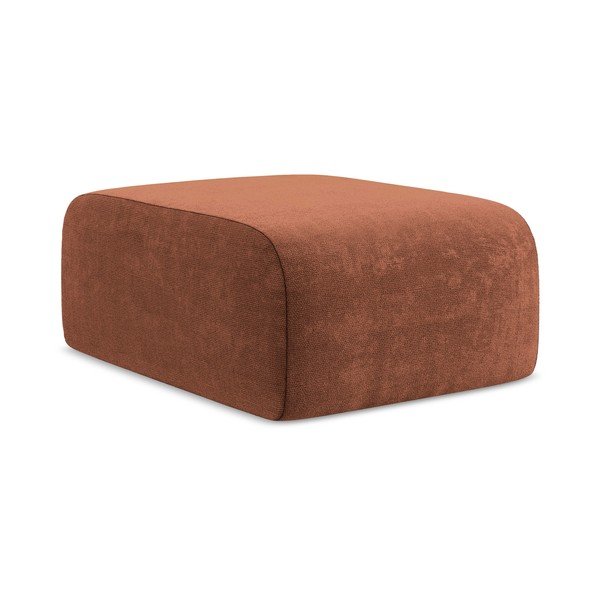 Taburet teracotă cu tapițerie din chenille Lani – Makamii