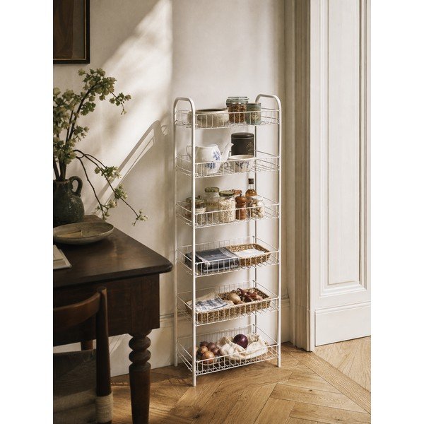 Etajeră albă din metal 41x104x23 cm Monaco – Metaltex-image-1