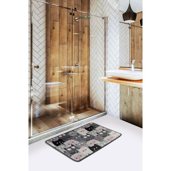 Covoraș de baie gri 40x60 cm Meow – Foutastic-image-1