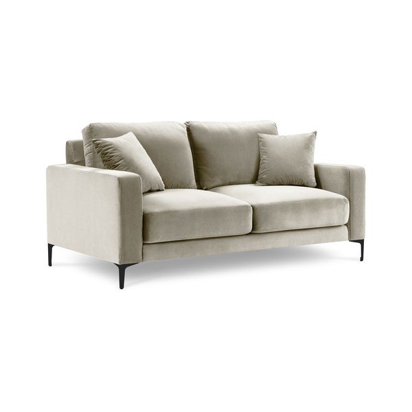 Canapea cu tapițerie din catifea Kooko Home Harmony, 158 cm, bej-image-2