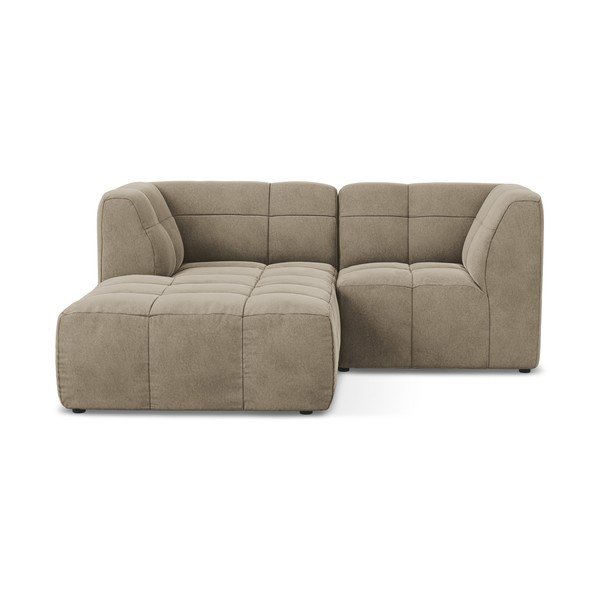 Colțar maro cu tapițerie din catifea (cu colț pe partea stângă/cu șezlong) Aloha – Makamii