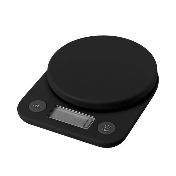 Cântar de bucătărie negru din plastic digital Foodie – RIG-TIG
