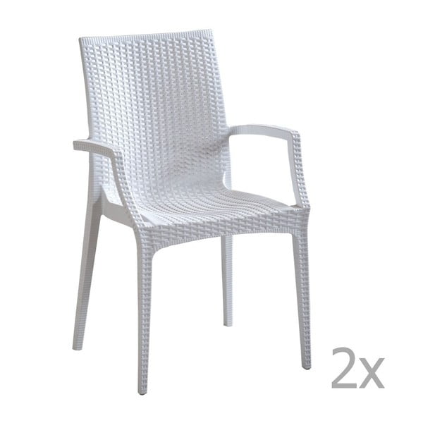 Set de 2 scaune cu mânere Castagnetti Minerva, alb
