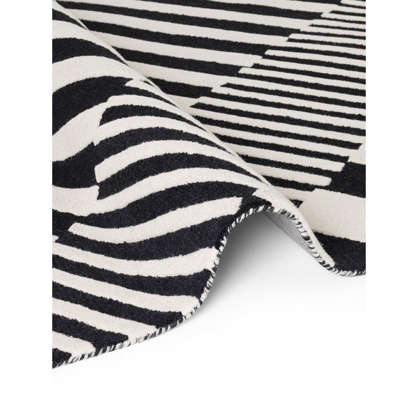 Covor alb-negru țesut manual din lână 160x230 cm Stryve Flux – Elle Decoration-image-4