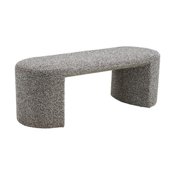 Bancă gri cu tapițerie din țesătură bouclé Westport – House Nordic-image-2