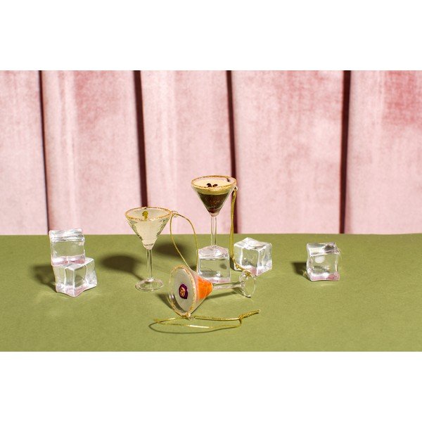 Ornamente de Crăciun 3 buc. din sticlă 15,5 cm Martini Cocktail – Sass & Belle-image-3