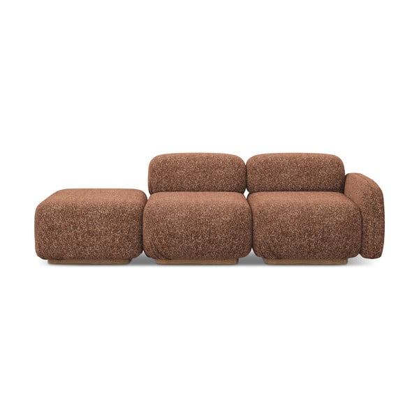 Șezlong modular portocaliu/maro (cu colț pe partea dreaptă) Ailani – Makamii