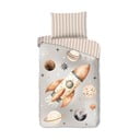 Lenjerie de pat pentru copii grej din bumbac pentru pat de o persoană 140x200 cm Explore – Good Morning