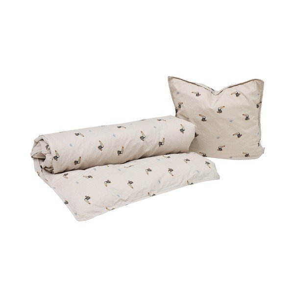 Lenjerie de pat pentru copii gri deschis din bumbac pentru pătuț 70x100 cm Toucan – OYOY Mini