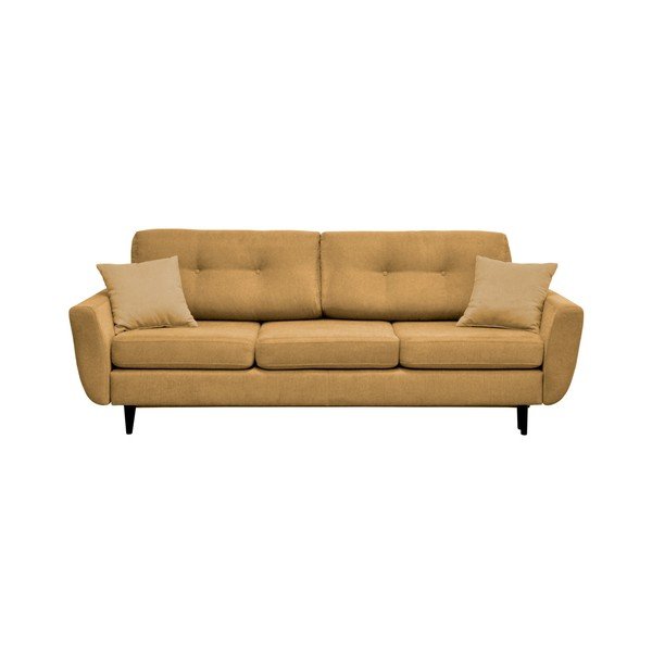 Canapea extensibilă cu 3 locuri Mazzini Sofas Jasmin, galben-image-3