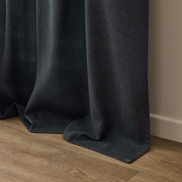 Draperie gri antracit din amestec de bumbac 140x240 cm Everest – douceur d'intérieur-image-4