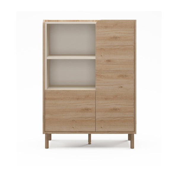 Dulap în culoare naturală cu aspect de lemn de stejar 90x125x40 cm Monza – Marckeric