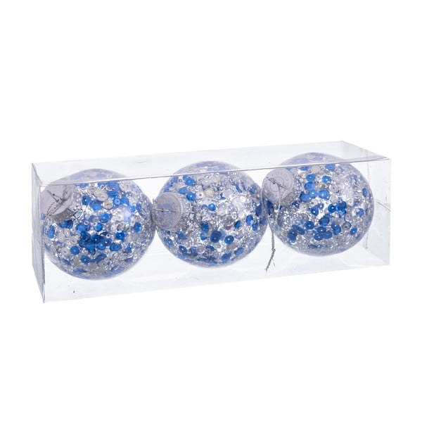 Globuri argintiu-albastru de Crăciun în set de 3 bucăți Casa Selección