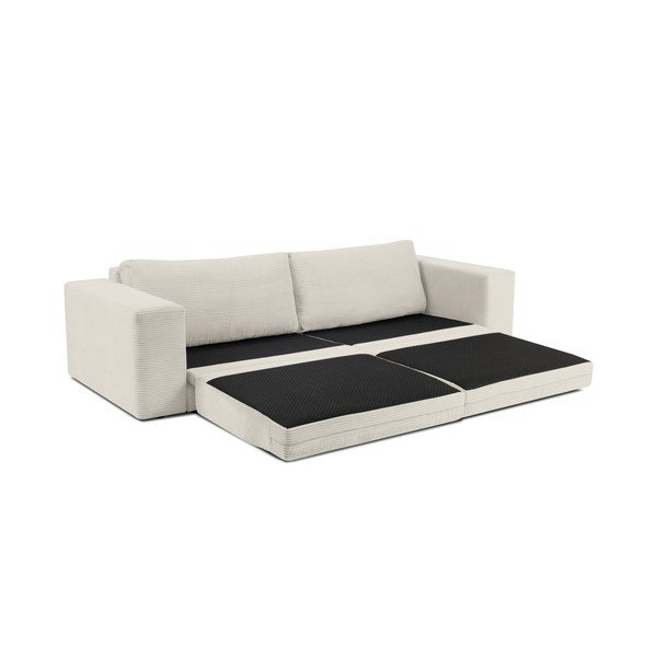 Canapea extensibilă din catifea reiată Milo Casa Donatella, bej-image-4