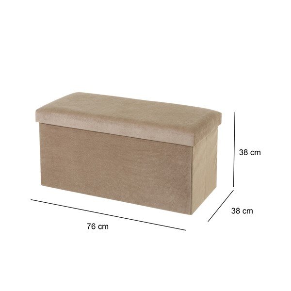 Taburet bej cu tapițerie din catifea Velvet – Casa Selección-image-3