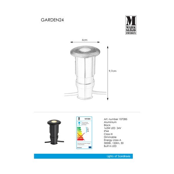 Corp de iluminat pentru exterior Markslöjd Garden 24 Decklight, ø 60 mm, 3W-image-2