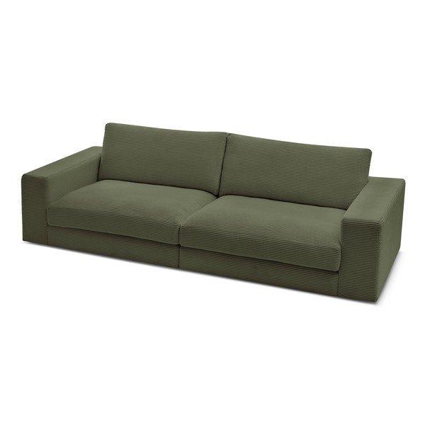 Canapea verde cu tapițerie din catifea reiată  274 cm Leonard – Bobochic Paris-image-4