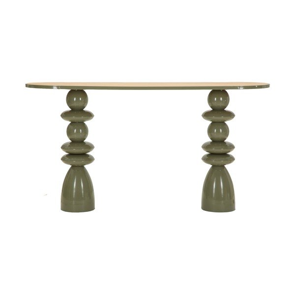 Masă consolă verde din metal 45x150 cm Metal Console – Mauro Ferretti-image-2
