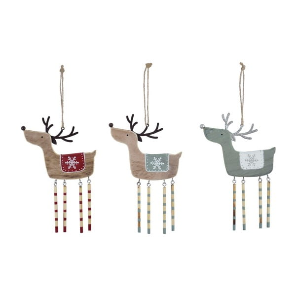 Set 3 decorațiuni suspendate pentru bradul de Crăciun Ego Dekor Misto Reindeers
