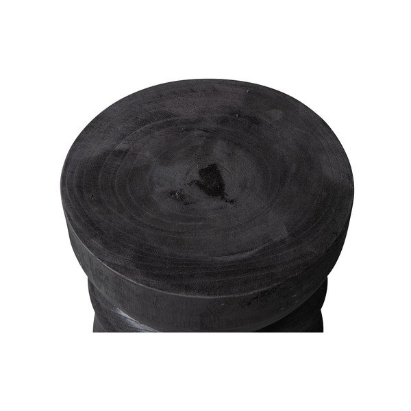 Taburet din lemn paulownia pentru grădină WOOOD Bikkel, negru-image-1