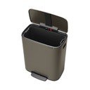 Coș de gunoi gri cu pedală din oțel 60 l Bo – Brabantia