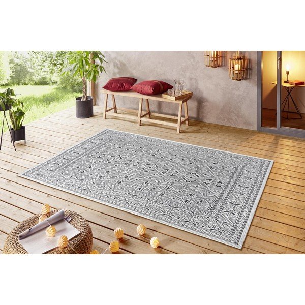 Covor adecvat pentru exterior NORTHRUGS Cuadrado, 70 x 140 cm, negru - bej-image-1