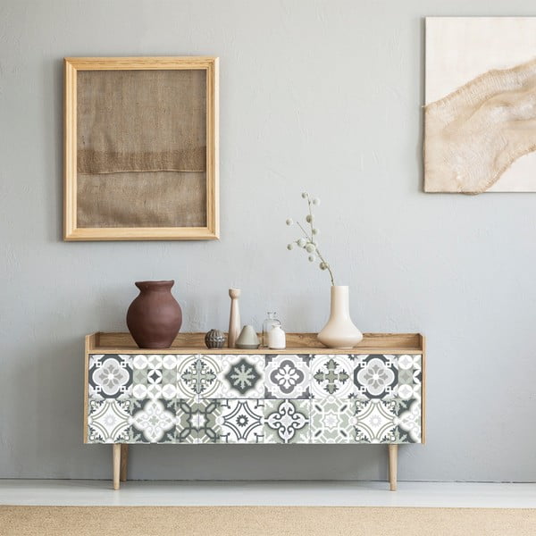 Set 24 autocolante de mobilier Ambiance Tiles Belinda, 20 x 20 cm
