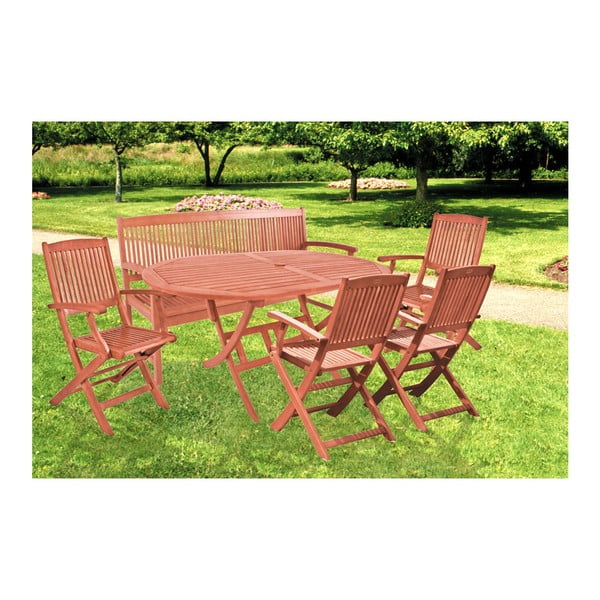 Bancă de grădină cu 3 locuri din lemn de eucalipt  Stockholm - Garden Pleasure-image-3