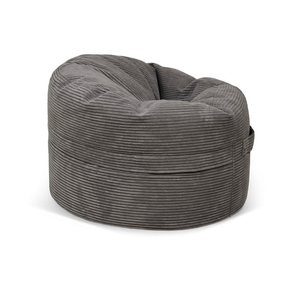 Fotoliu puf pentru copii crem cu tapițerie din catifea reiată Roll 80 – SLOWDOWN-image-2