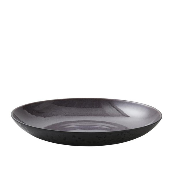 Bol de servire din ceramică și glazură interioară mov Bitz Mensa, diametru 40 cm, negru