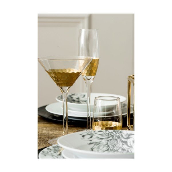 Set 4 pahare pentru șampanie din sticlă suflată manual Premier Housewares Deco, 2,1 dl-image-4