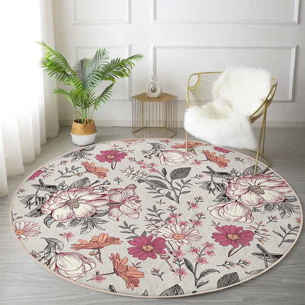 Covor rotund  lavabil adecvat și  pentru aspiratoare robot   ø 120 cm Comfort – Mila Home-image-3