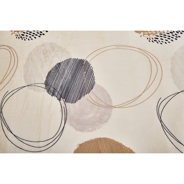 Lenjerie de pat maro deschis din micropluș/cocolino pentru pat de o persoană 140x200 cm Circles – My House-image-4