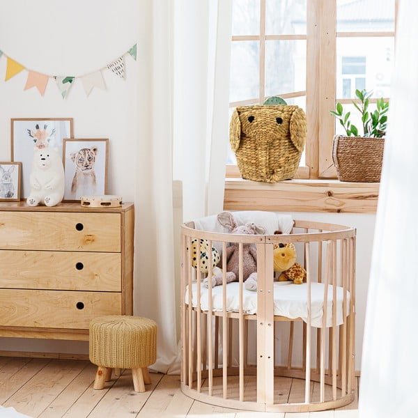 Coș de jucării pentru copii în culoare naturală din zambilă de apă ø 30x35 cm Elephant – Compactor-image-1