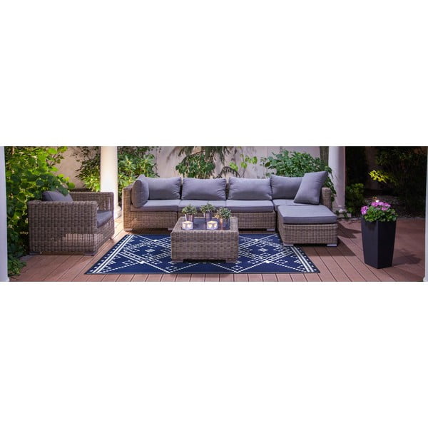 Covor pentru exterior Green Decore Amber, 120 x 180 cm, albastru-alb-image-1