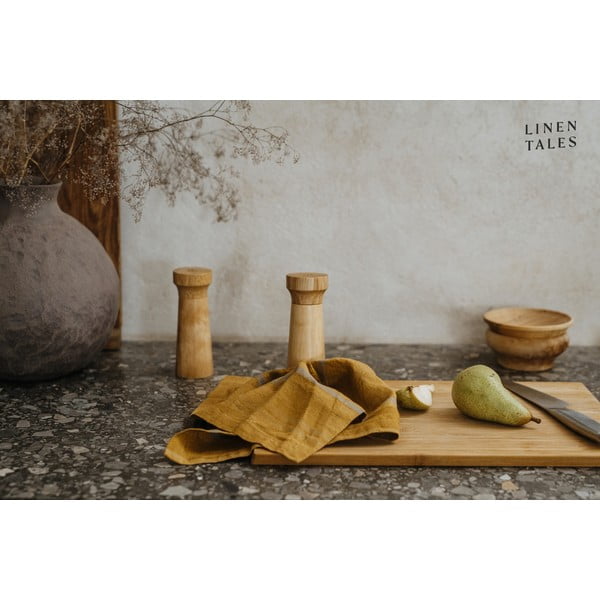 Prosop de vase din in 65x65 cm Amber Bronze Stripes – Linen Tales-image-2