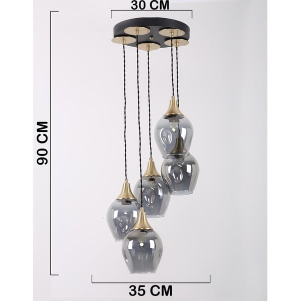 Lustră cu abajur din sticlă ø 15 cm Marlo – Squid Lighting-image-4